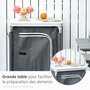 Voir la diapositive 6 : OUTSUNNY Rangement cuisine de camping pliable avec sac transport - 2 étagères - alu polyester gris