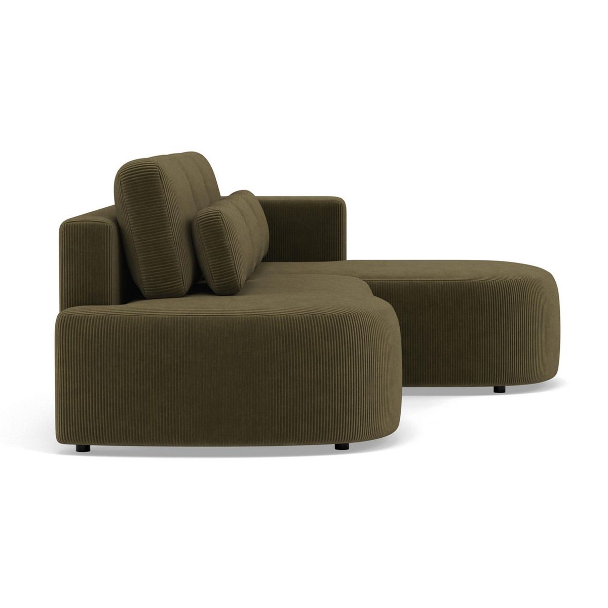 LISA DESIGN Mahina - canapé d'angle droit 4 places convertible avec coffre en velours côtelé