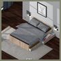 Voir la diapositive 2 : Lit avec rangements 140x190 cm, 2 tiroirs et tête de lit CAMA
