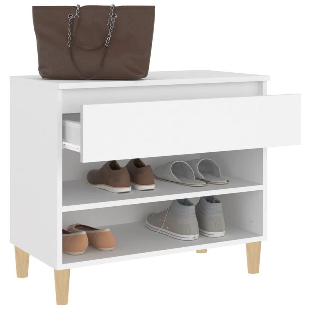 VIDAXL Armoire a chaussures Blanc 70x36x60 cm Bois d'ingenierie