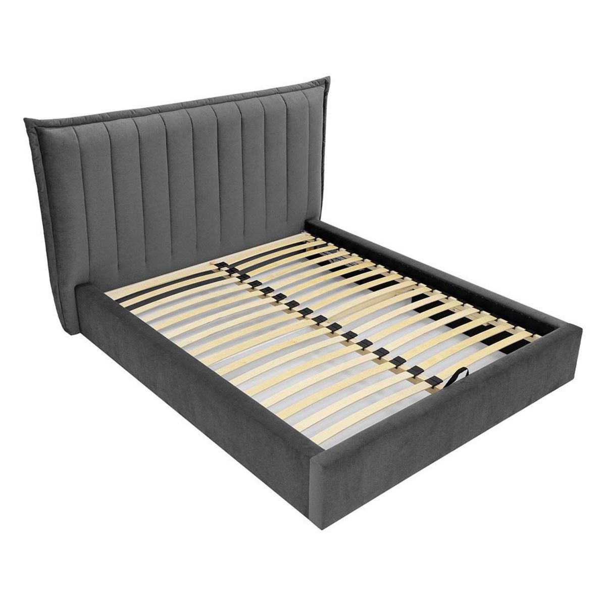 BEST MOBILIER Esmee - lit coffre - 180x200 cm - en velours - sommier inclus