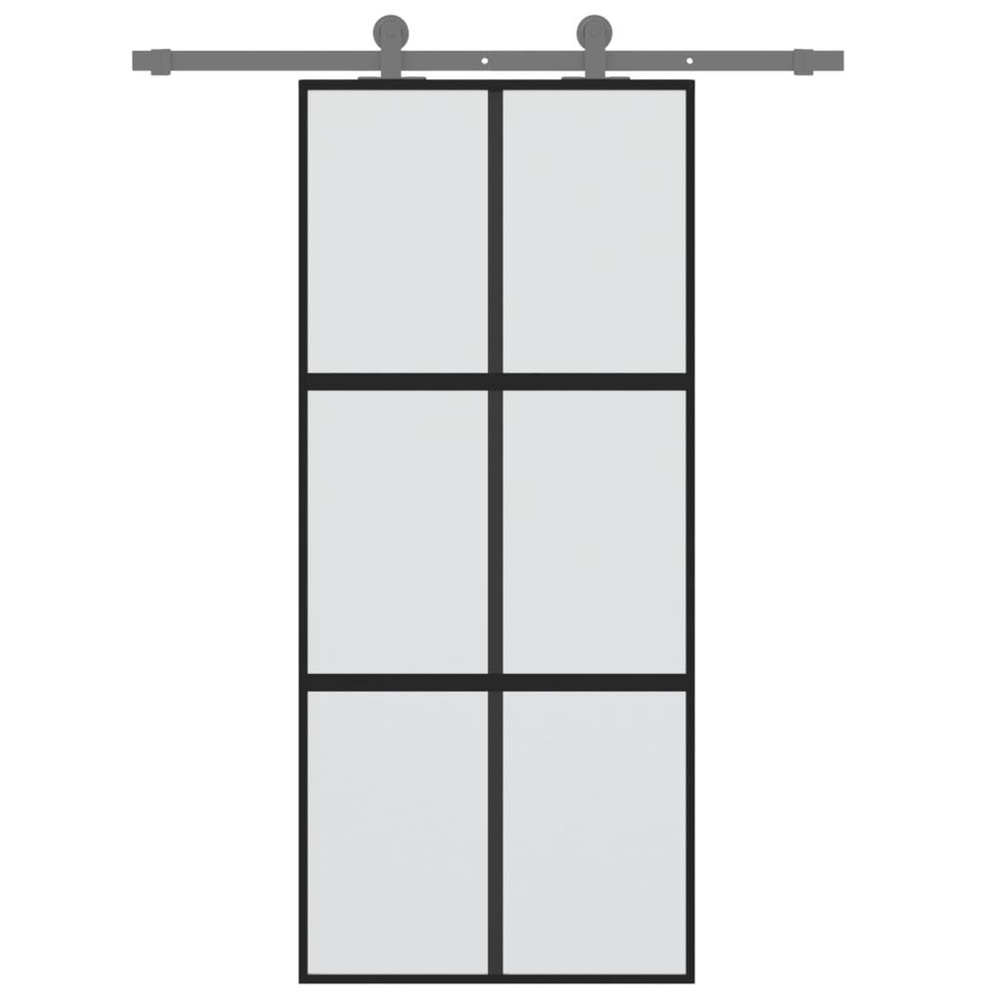 Voir la diapositive 3 : VIDAXL Porte coulissante noir 90x205 cm verre trempe aluminium