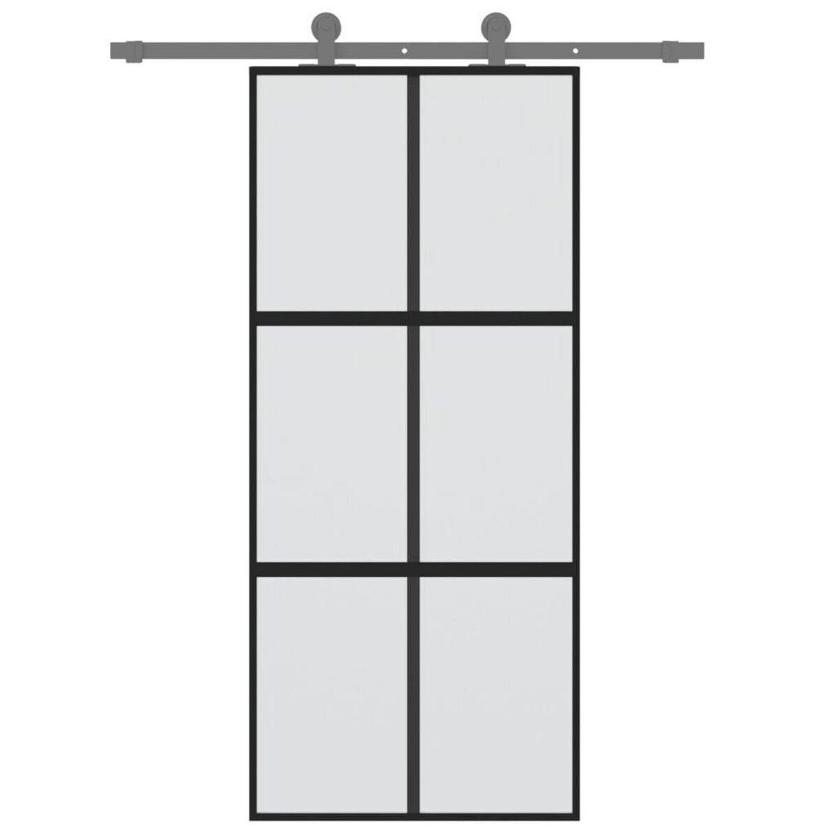 VIDAXL Porte coulissante noir 90x205 cm verre trempe aluminium