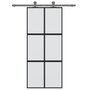 Voir la diapositive 3 : VIDAXL Porte coulissante noir 90x205 cm verre trempe aluminium
