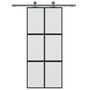 Voir la diapositive 3 : VIDAXL Porte coulissante noir 90x205 cm verre trempe aluminium