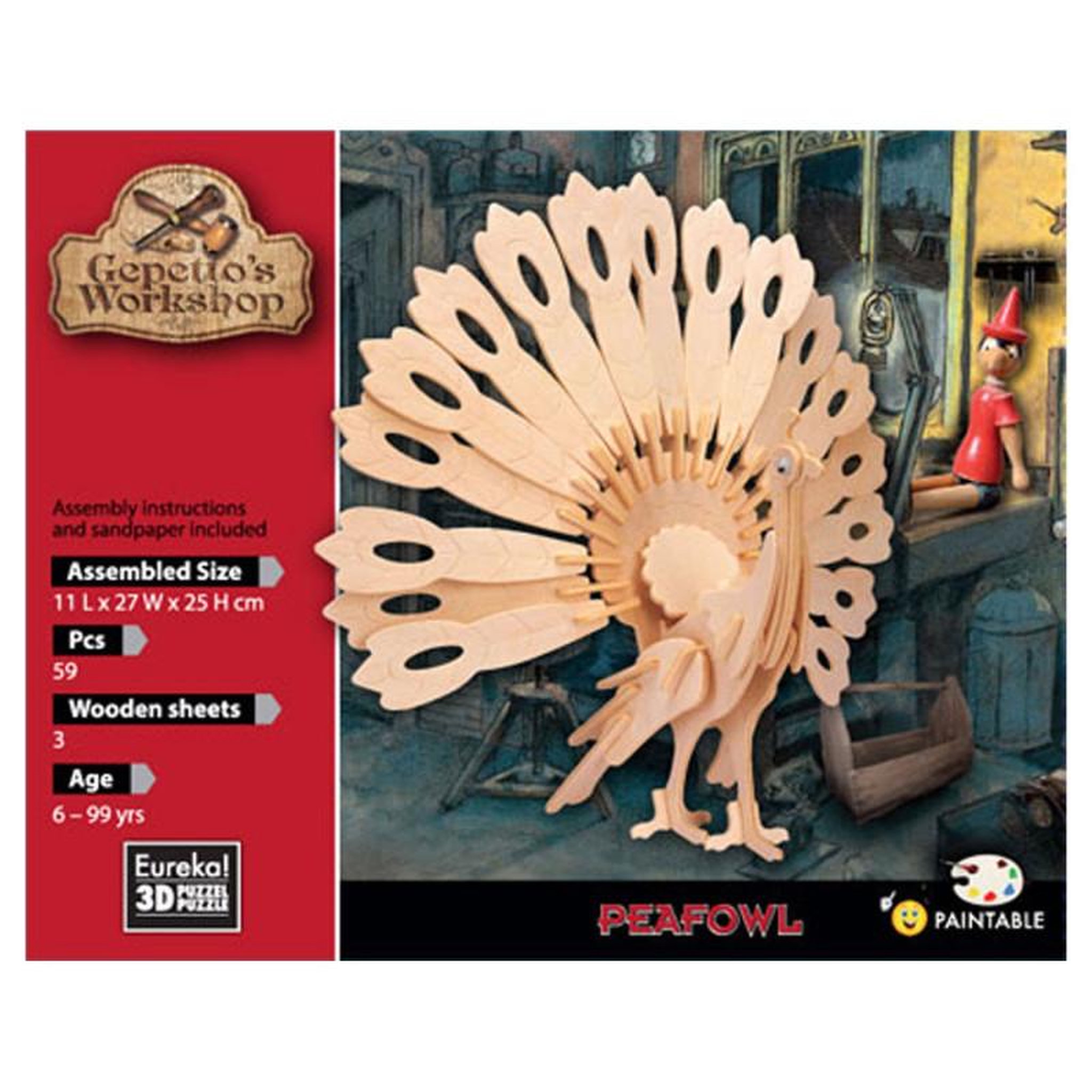 Voir la diapositive 2 : Eureka Toys Eureka - Gepetto's Jeux de construction en bois Kit 3D - pan 52473163