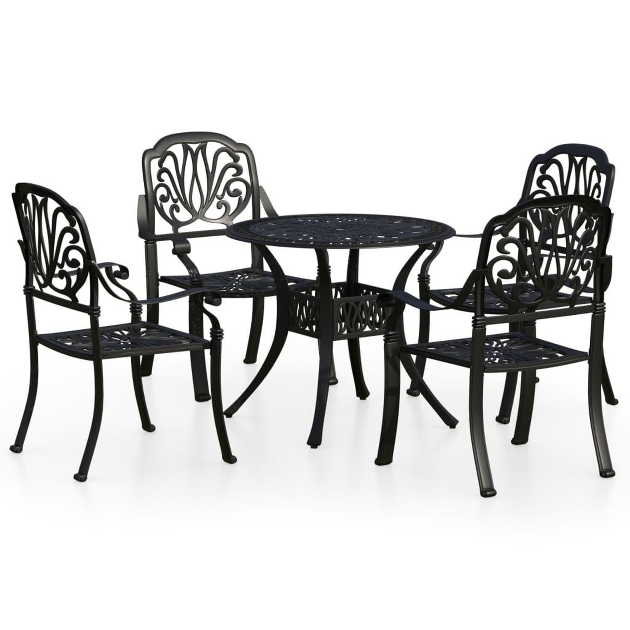 Voir la diapositive 2 : VIDAXL Ensemble de bistro 5 pcs Aluminium coule Noir