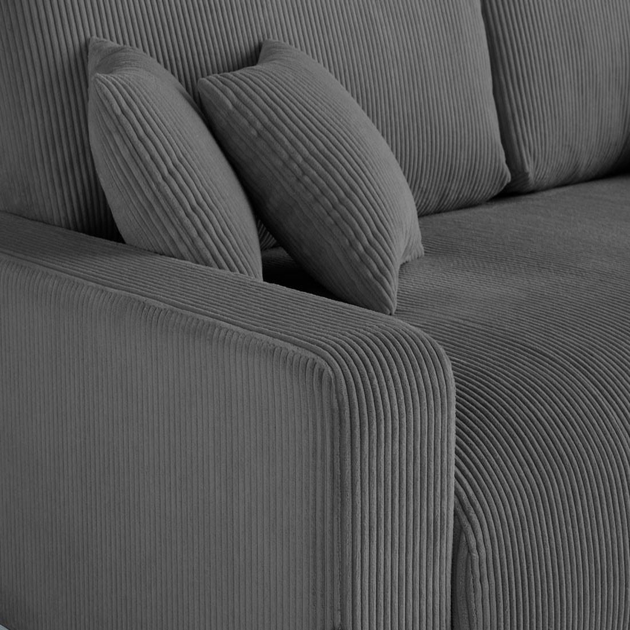 Voir la diapositive 5 : LISA DESIGN Pivoine - canapé droit 3 places - convertible avec coffre - en velours côtelé