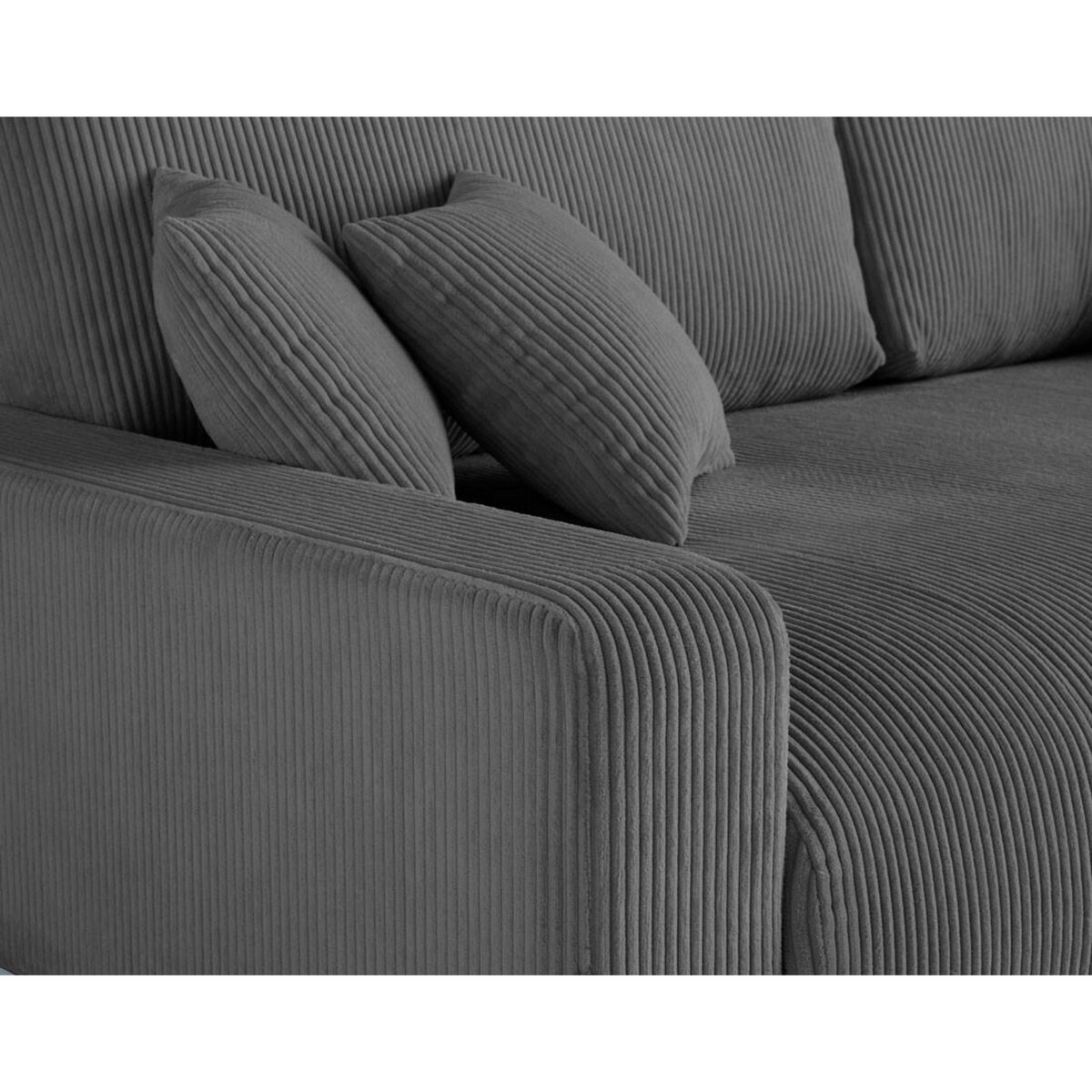 LISA DESIGN Pivoine - canapé droit 3 places - convertible avec coffre - en velours côtelé