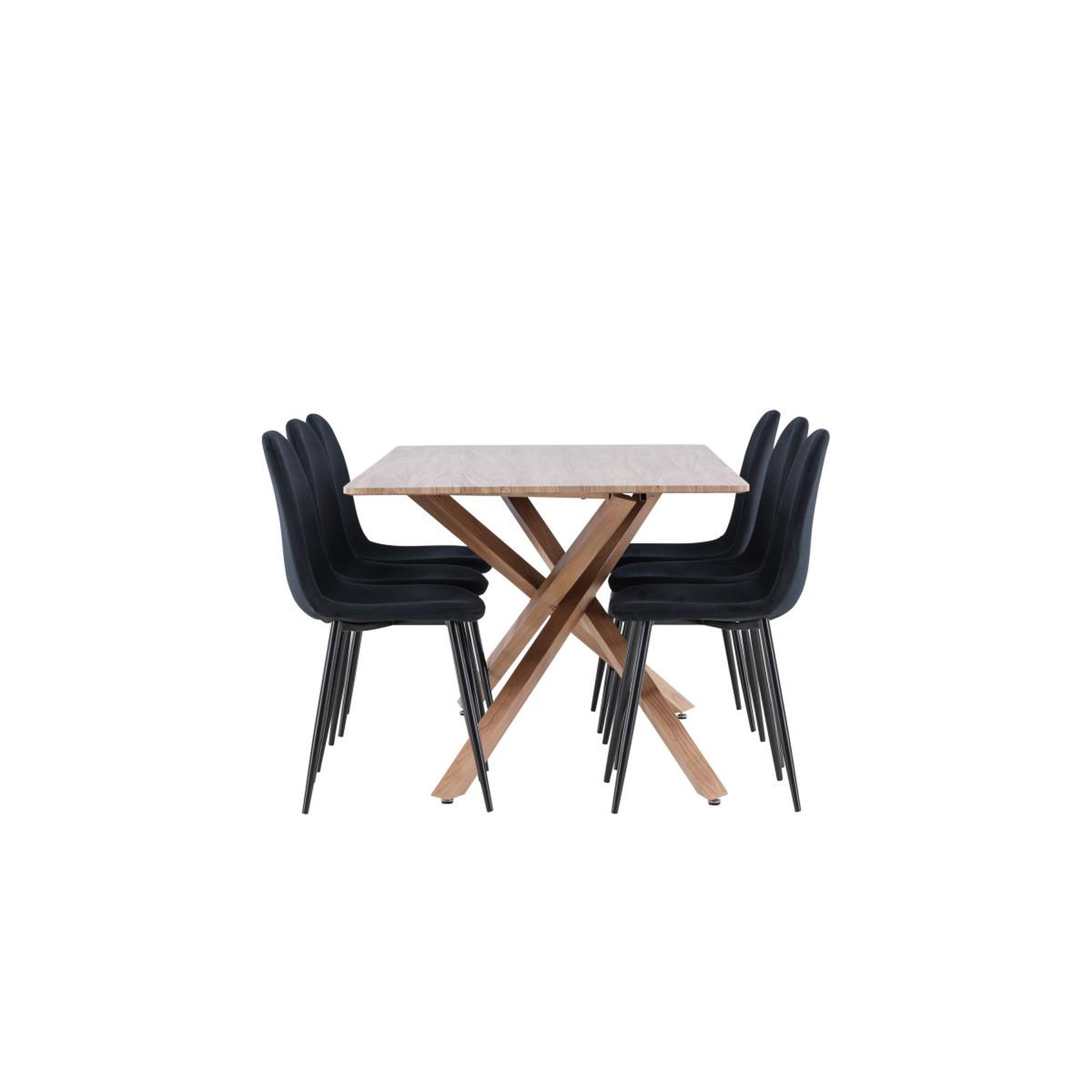 Voir la diapositive 4 : Paris Prix Ensemble table à manger & 6 chaises  piazza & polar  180cm marron & noir
