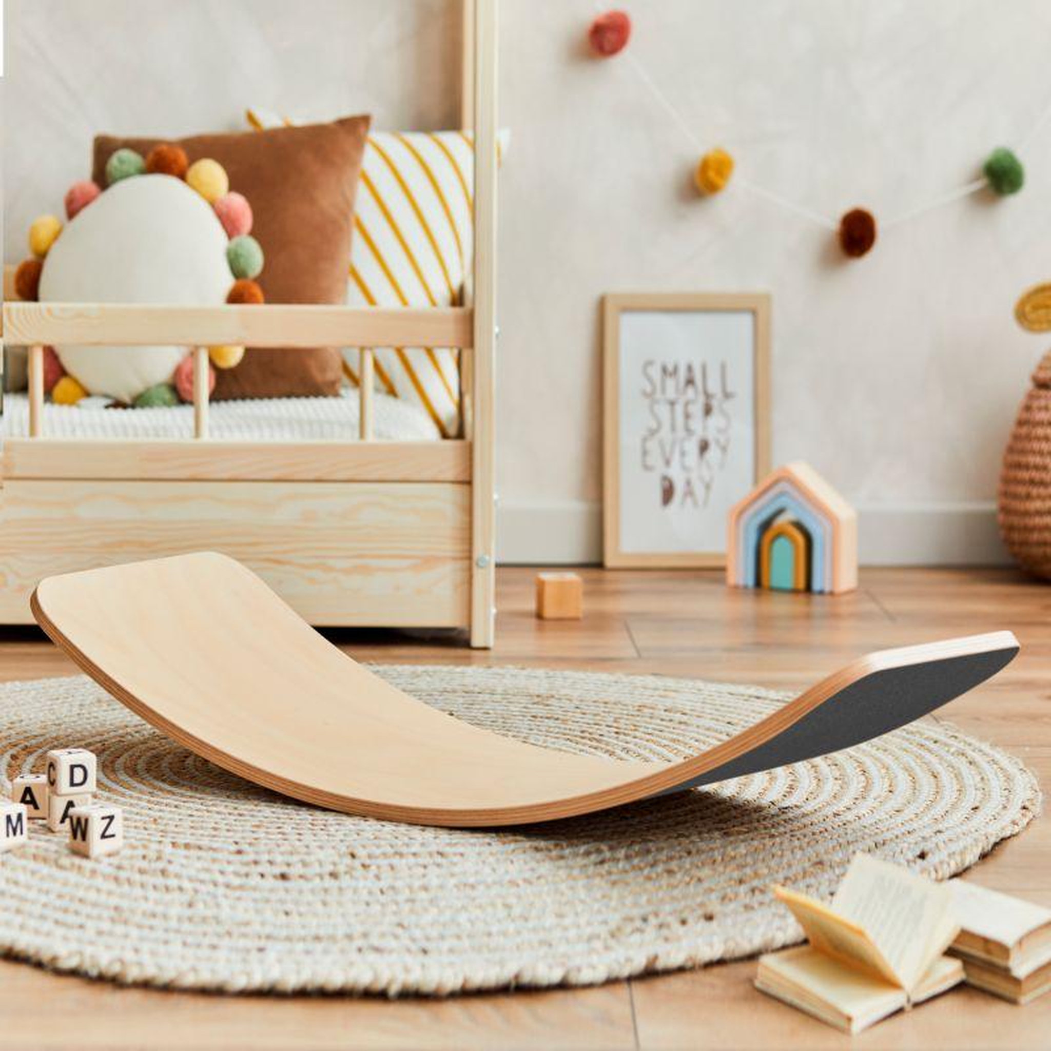 Voir la diapositive 5 : PLAY4FUN Planche d'équilibre Montessori enfant - PLEBO