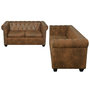 Voir la diapositive 4 : VIDAXL Ensemble de canape Chesterfield a 2 et 3 places marron