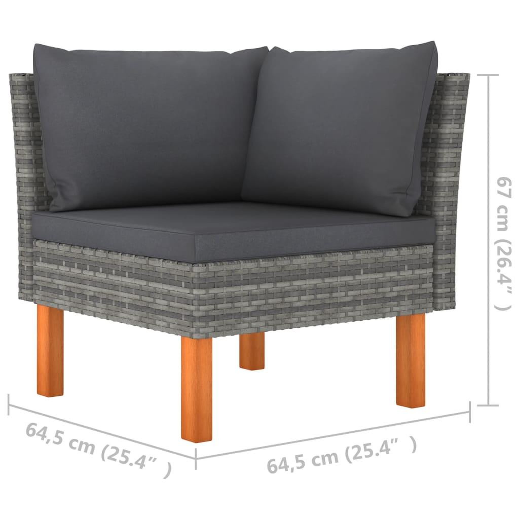 Voir la diapositive 6 : VIDAXL Salon de jardin 7 pcs Resine tressee et bois d'eucalyptus Gris