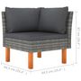 Voir la diapositive 6 : VIDAXL Salon de jardin 7 pcs Resine tressee et bois d'eucalyptus Gris