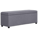 VIDAXL Banc avec compartiment de rangement 116 cm Gris clair Polyester