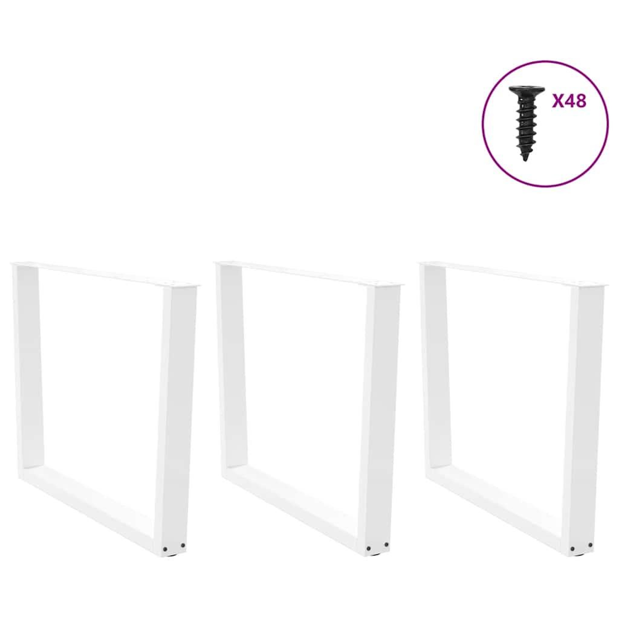 Voir la diapositive 3 : VIDAXL Pieds de table a manger forme de V 3 pcs blanc 100x(72-73,3) cm