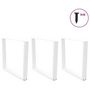 Voir la diapositive 3 : VIDAXL Pieds de table a manger forme de V 3 pcs blanc 100x(72-73,3) cm