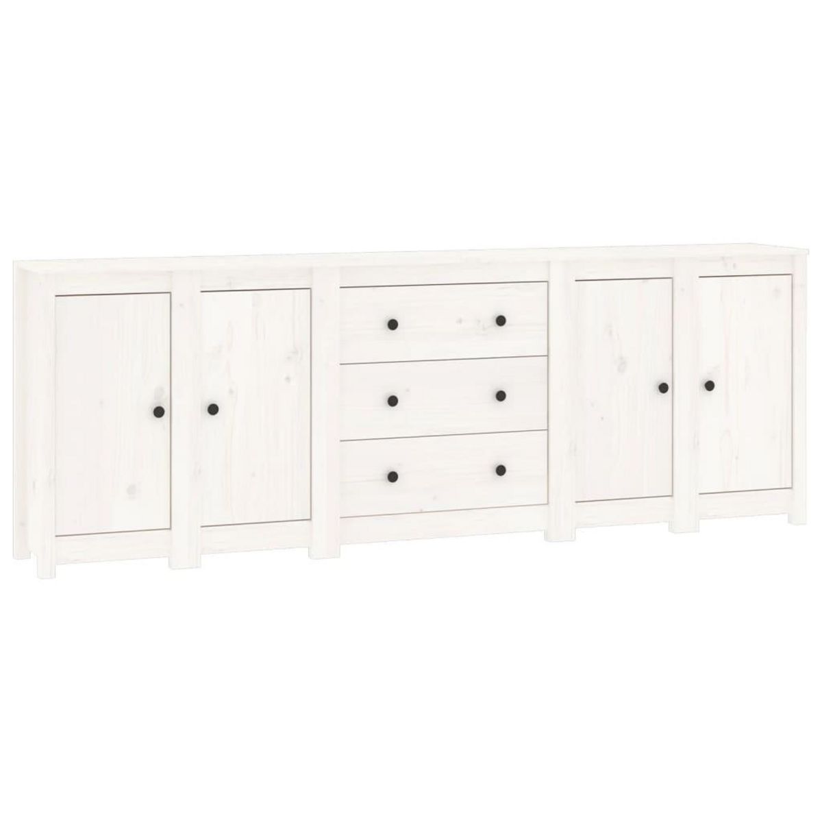 VIDAXL Buffet Blanc 230x35x80 cm Bois massif de pin