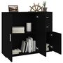 Voir la diapositive 4 : VIDAXL Buffet Noir 91x29,5x75 cm Bois d'ingenierie