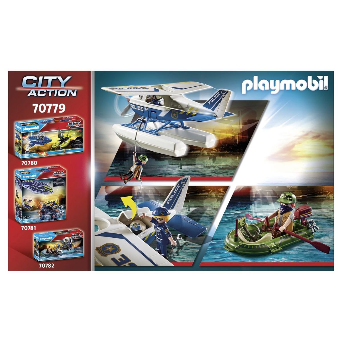 PLAYMOBIL 70779 - City Action Hydravion de la police et canoé 