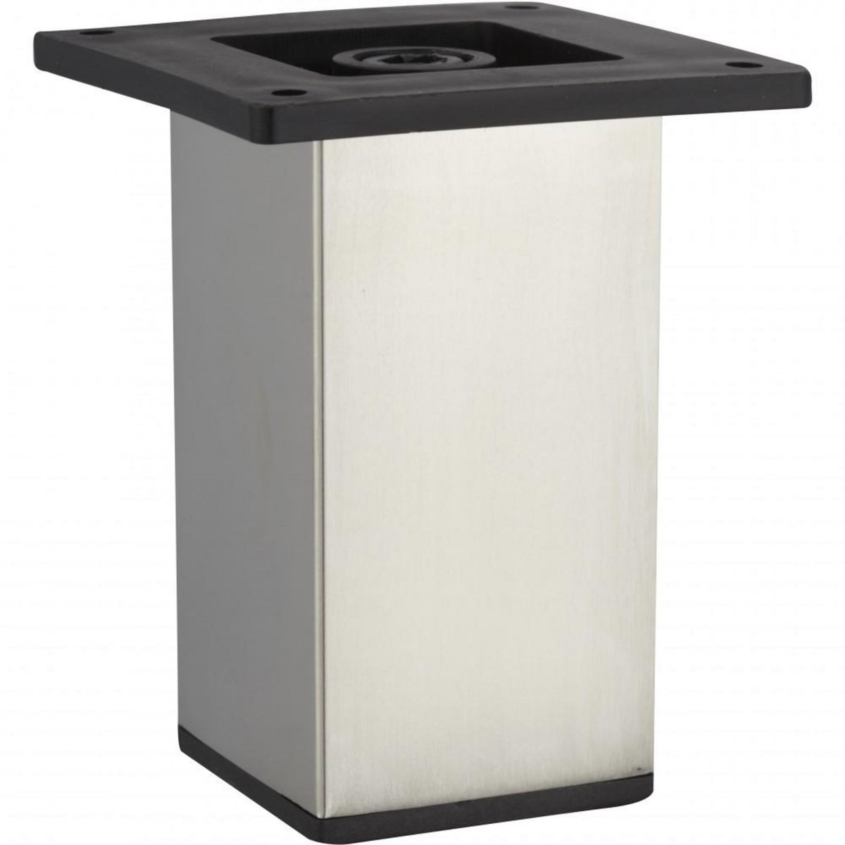 CENTRALE BRICO Pied meuble carré HETTICH fixe acier chromé gris