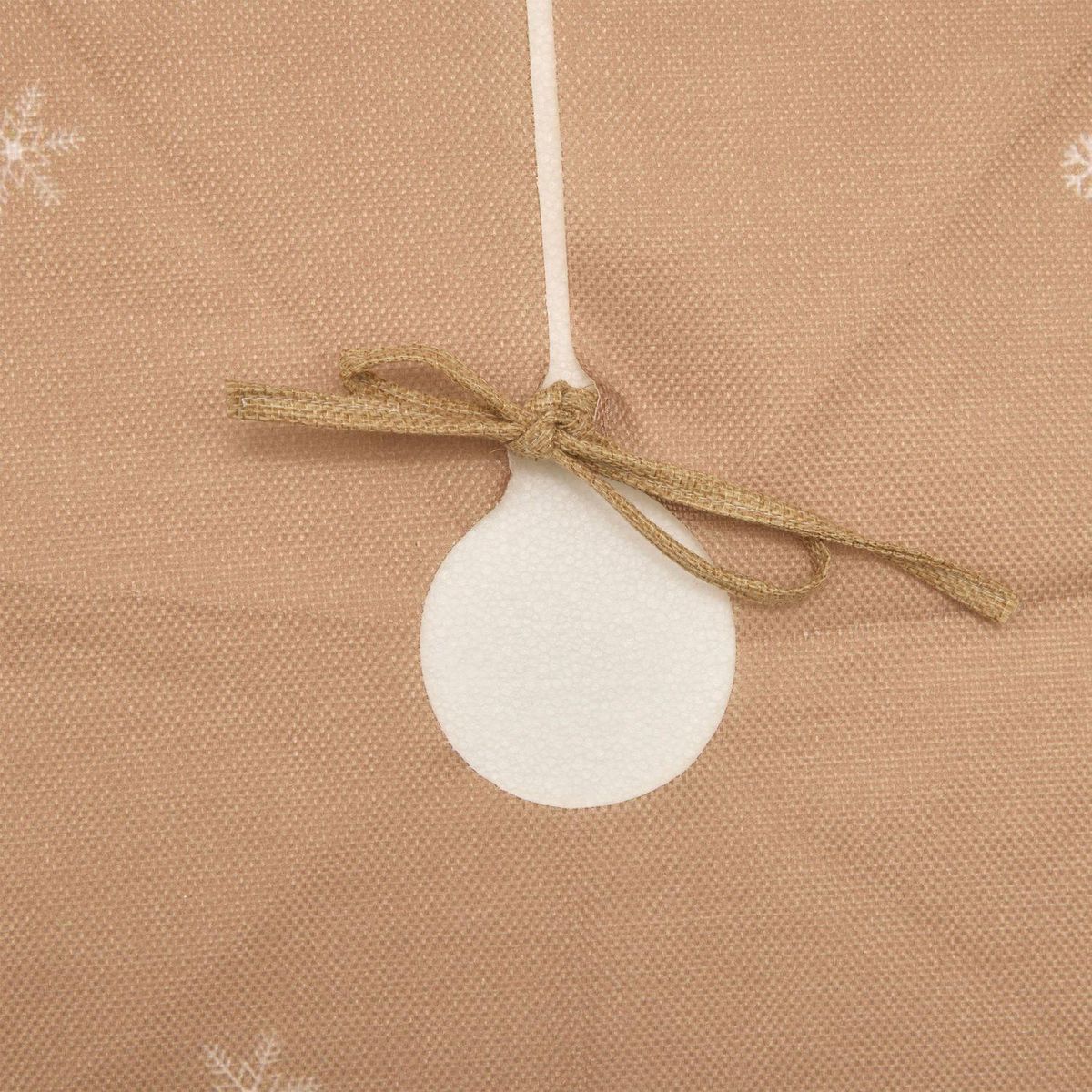FEERIC LIGHT & CHRISTMAS Tapis pour sapin de Noël effet jute Père Noël - Diam 90 cm - Beige