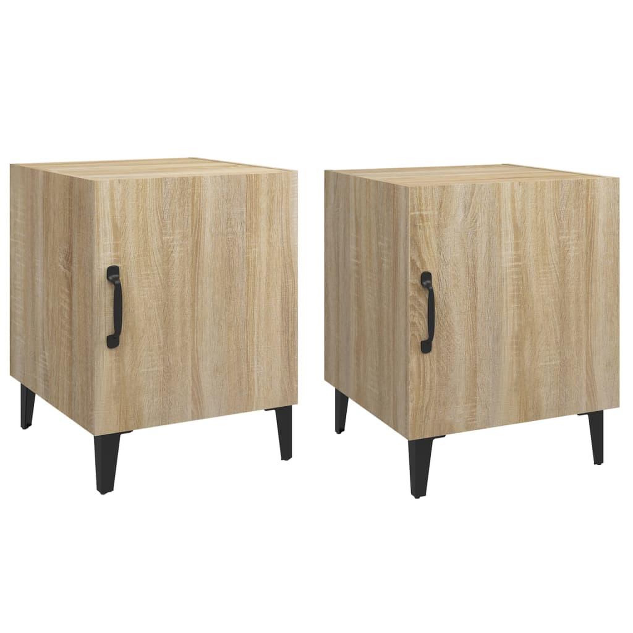 Voir la diapositive 2 : VIDAXL Tables de chevet 2 pcs Chene Sonoma Bois d'ingenierie