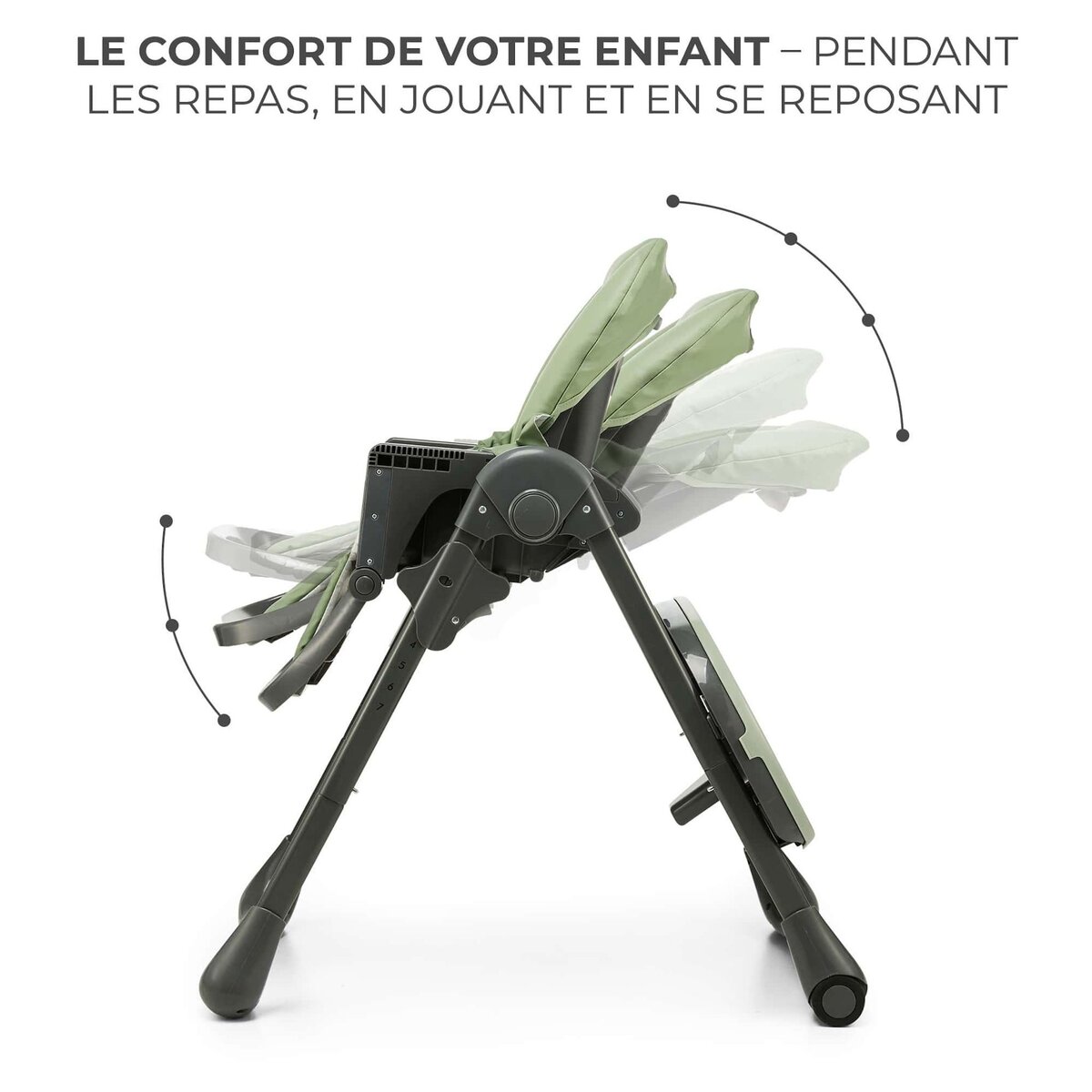 KINDERKRAFT Chaise haute 2en1 tummie pratique et confortable