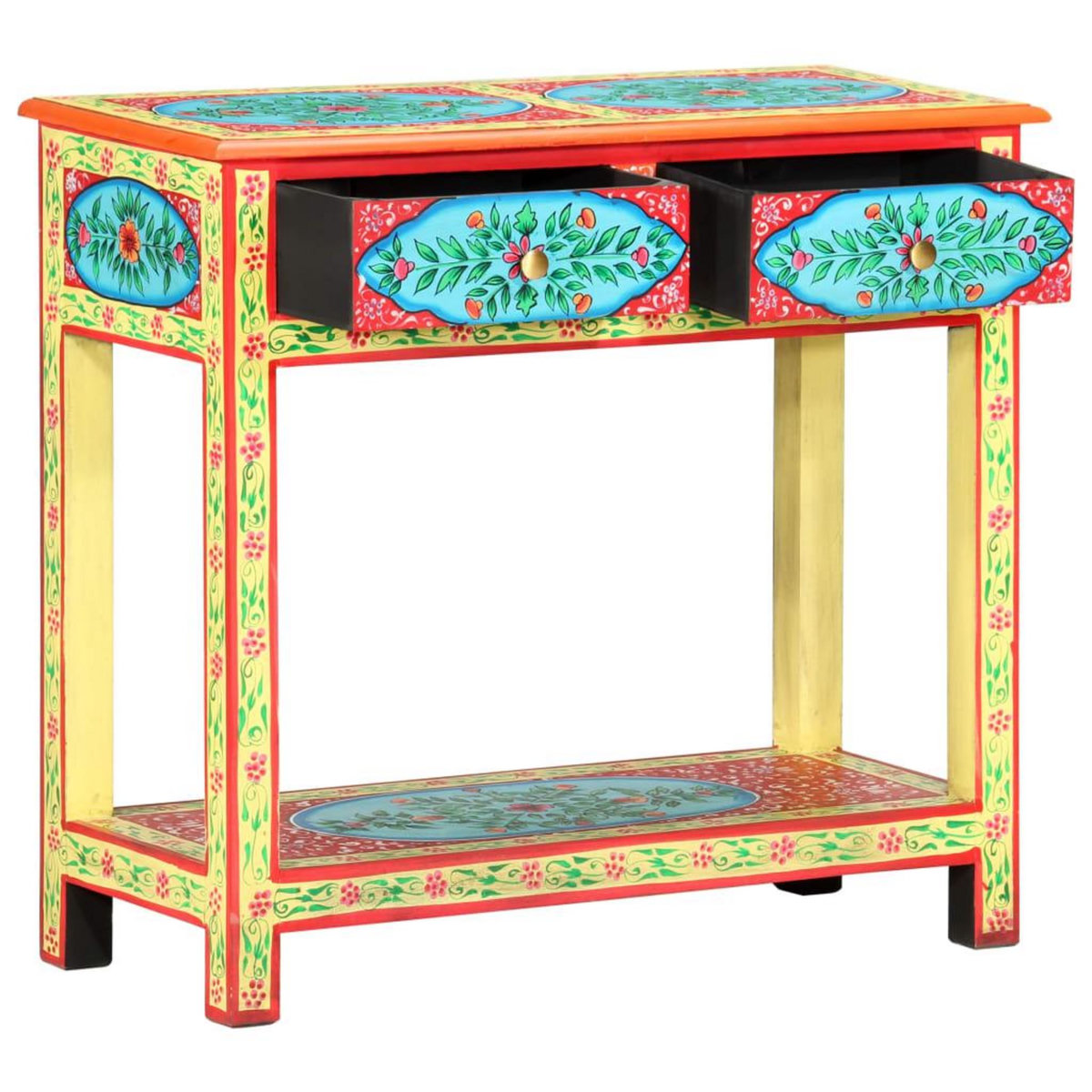 VIDAXL Table console peinte a la main 80x35x75 cm Bois de manguier