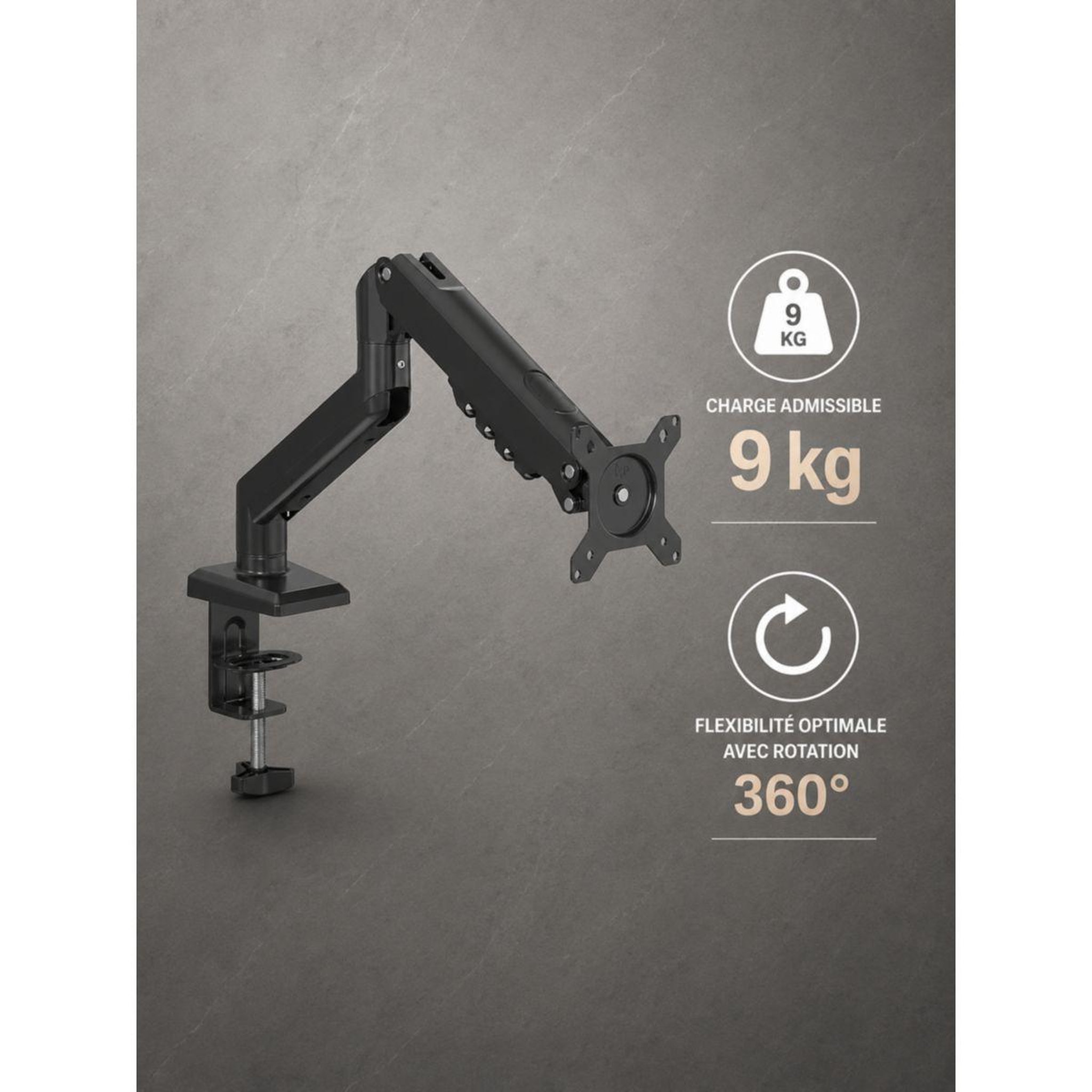 Voir la diapositive 3 : ESSENTIEL B Bras support moniteur simple de 15'' à 32''