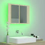 Voir la diapositive 5 : VIDAXL Armoire a miroir a LED de bain Chene sonoma 60x12x45 Acrylique