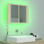 Voir la diapositive 5 : VIDAXL Armoire a miroir a LED de bain Chene sonoma 60x12x45 Acrylique