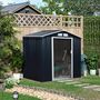 Voir la diapositive 2 : OUTSUNNY Abri de jardin - remise pour outils - cabanon porte verrouillable - dim. 213L x 130l x 185H cm - tôle d'acier gris