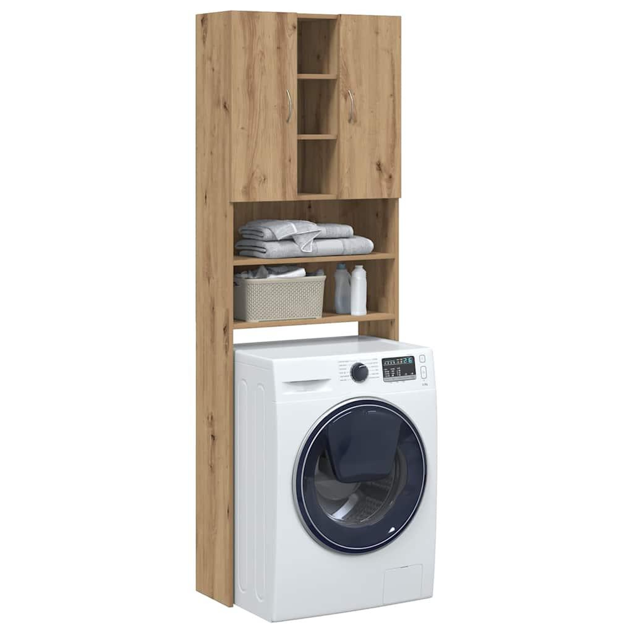 VIDAXL Meuble pour machine a laver chene artisanal 64x25,5x190 cm