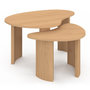 Voir la diapositive 6 : ID MARKET Lot de 2 tables basses gigognes COLINE 70/50 bois façon hêtre