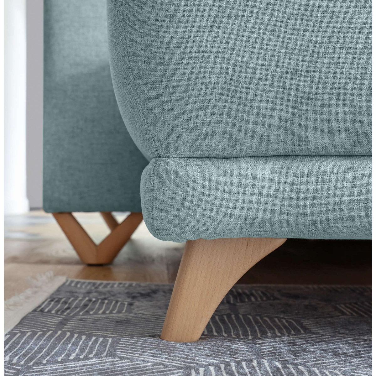 BEST MOBILIER Bella - canapé d'angle réversible convertible - avec coffre - 4 places - tissu