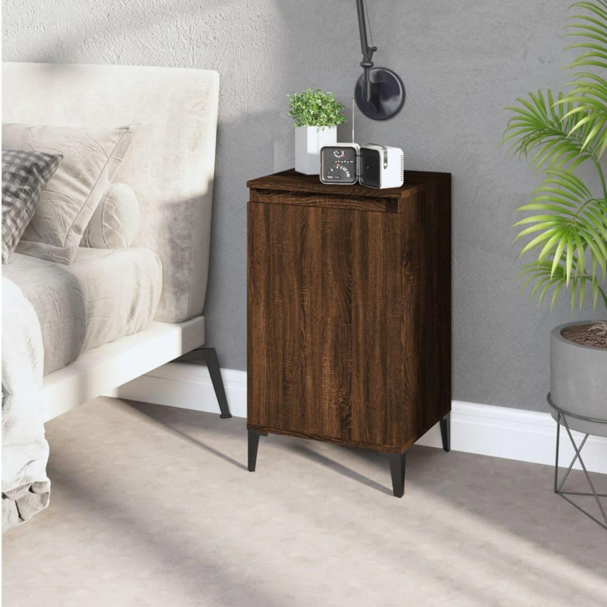 VIDAXL Table de chevet chene marron 40x35x70 cm bois d'ingenierie