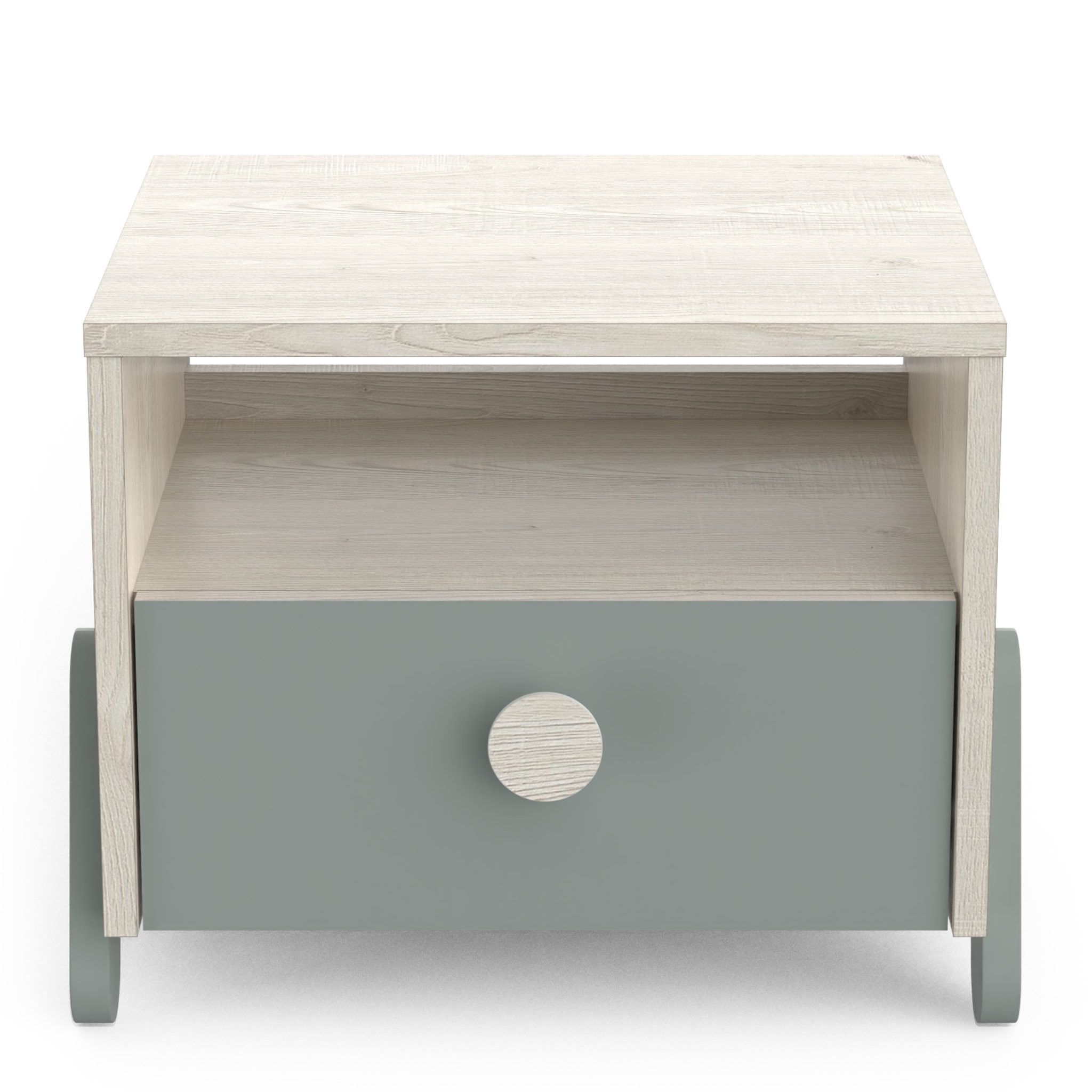 Voir la diapositive 2 : Chevet enfant 1 tiroir 1 niche L39cm NOLAN