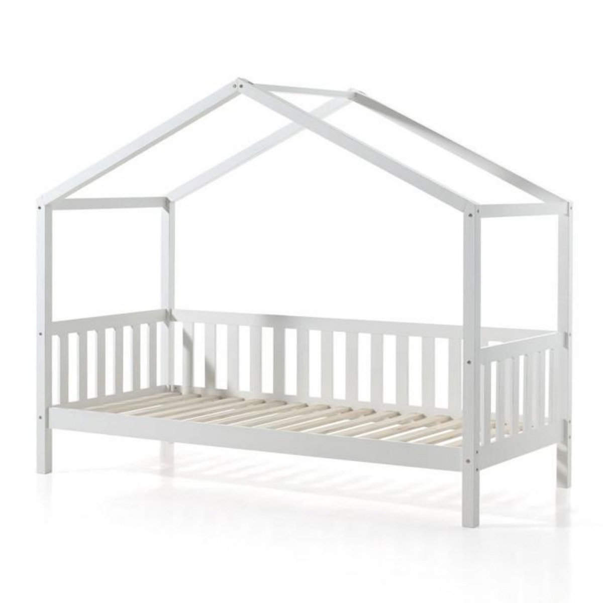 Paris Prix Lit Enfant Cabane & Barrière  Dallas II  90x200cm Blanc