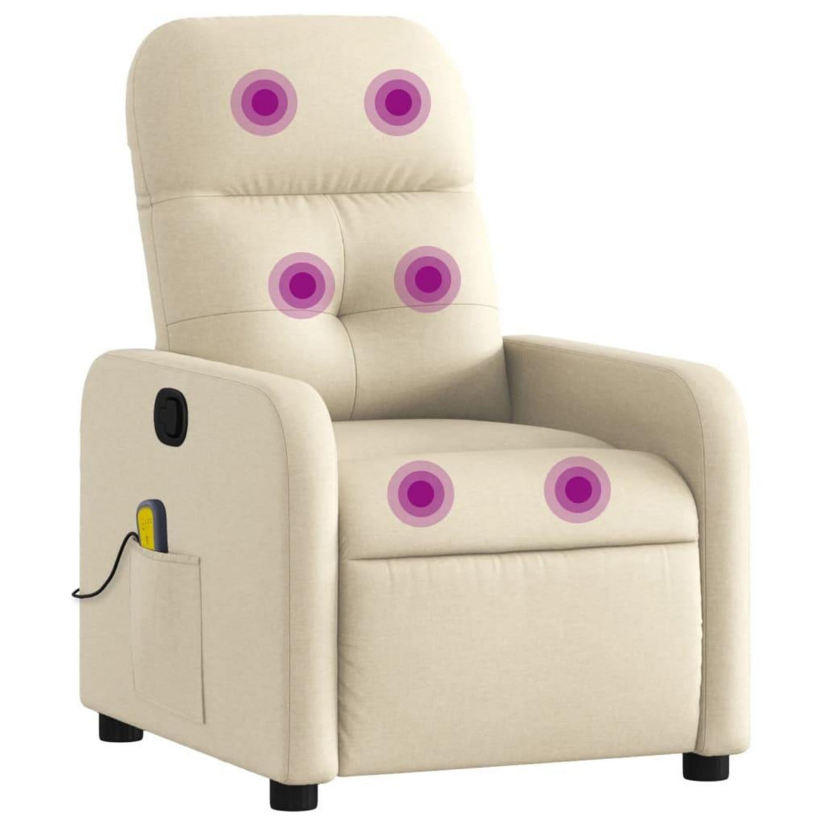 VIDAXL Fauteuil de massage inclinable Creme Tissu