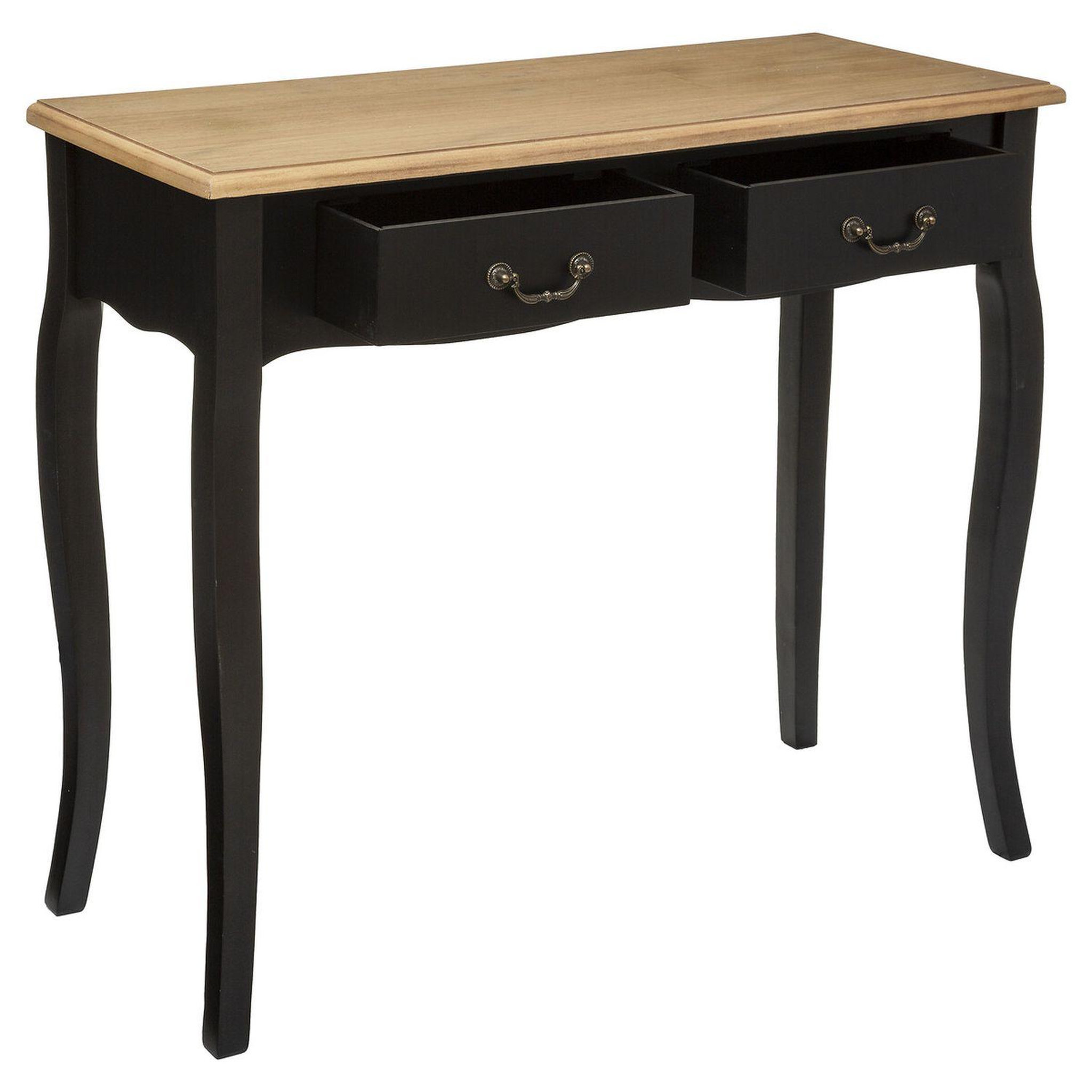 Voir la diapositive 2 : ATMOSPHERA Console chrysa - 2 tiroirs - noir et bois