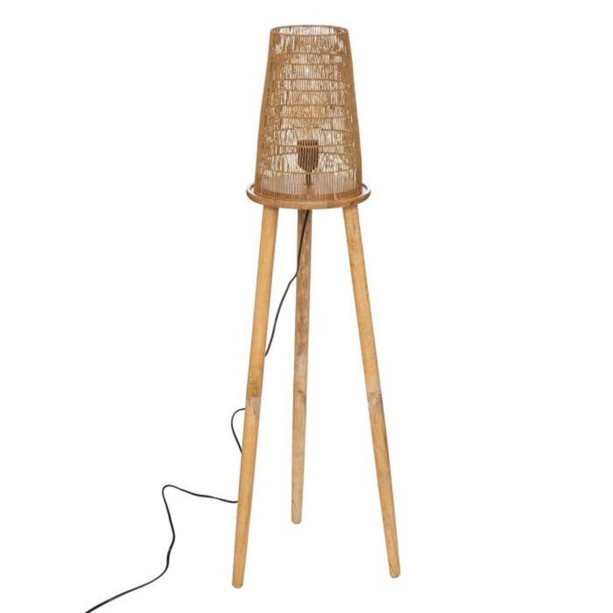 Paris Prix Lampadaire Trépied en Bois  Ajmal  127cm Naturel