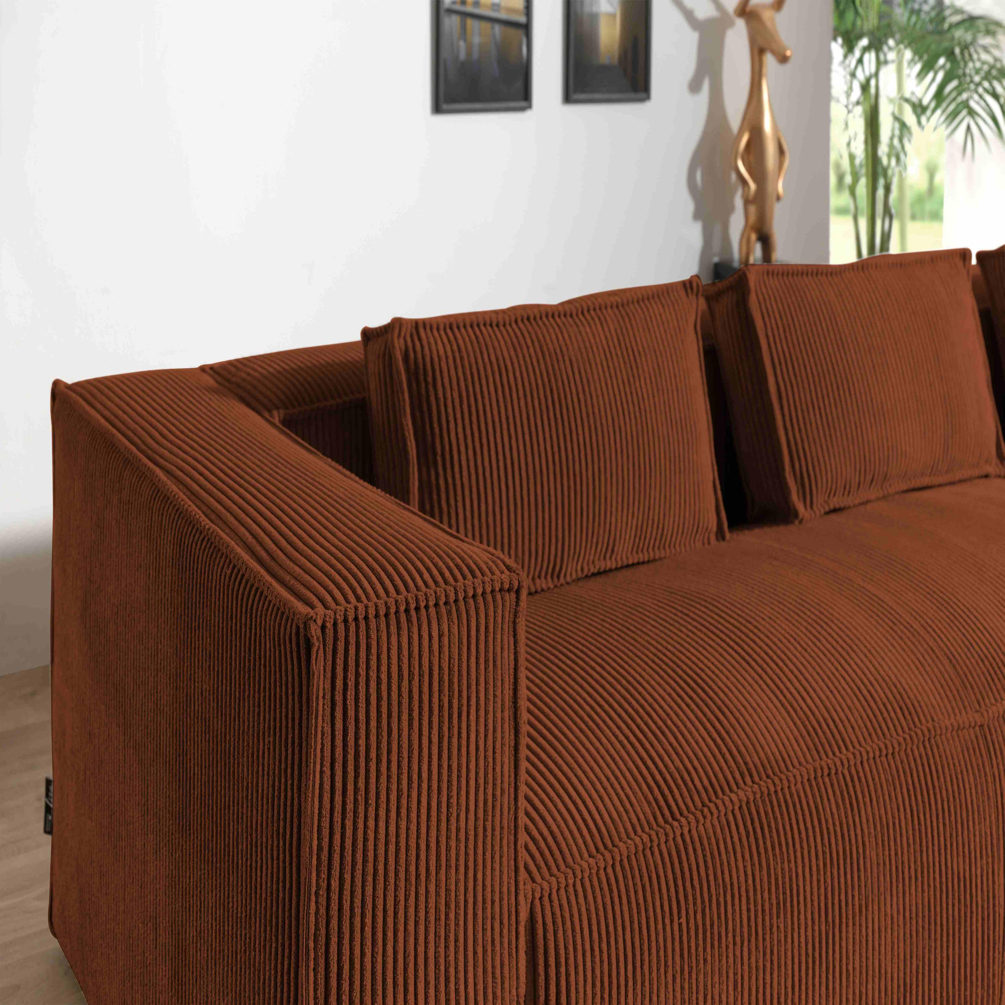 Voir la diapositive 4 : LISA DESIGN Stella - canapé d'angle - en velours côtelé - 4 places -style contemporain - droit