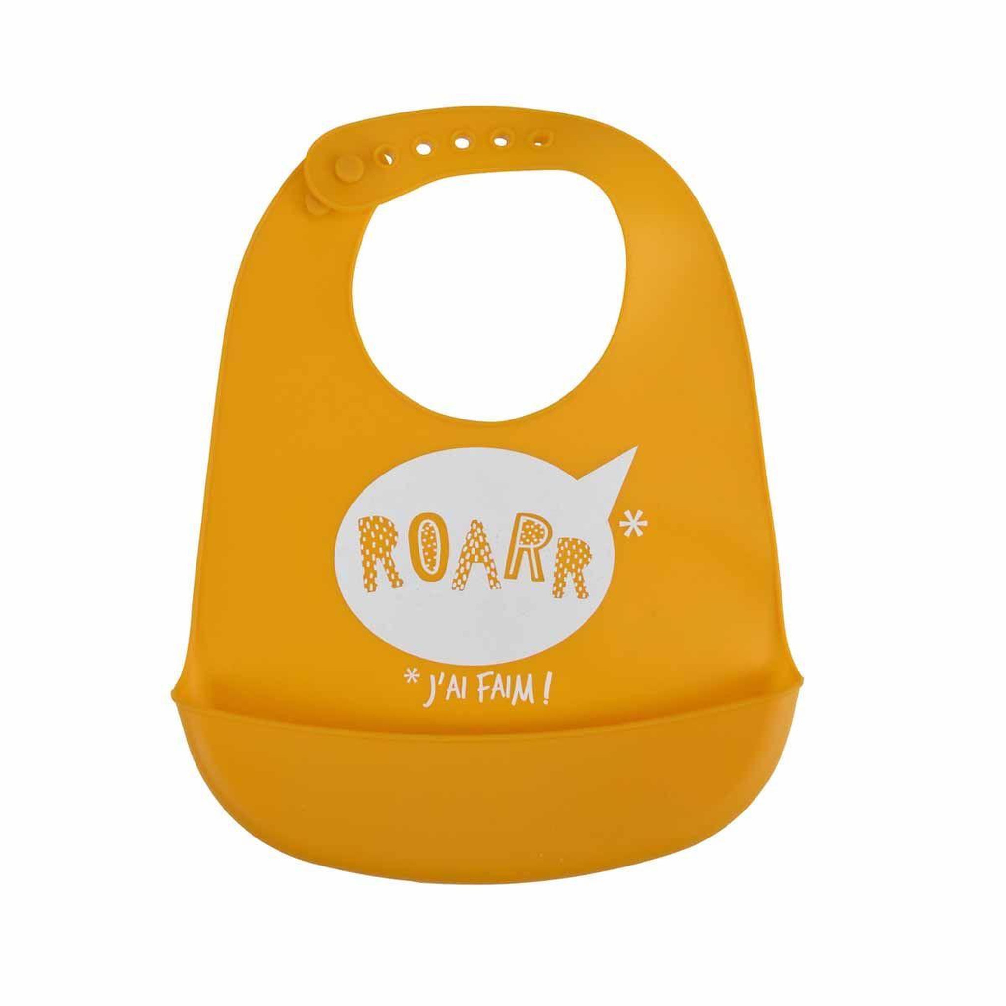 BEBE DOUCEUR Bavoir silicone bébé  sweet savane  30cm moutarde