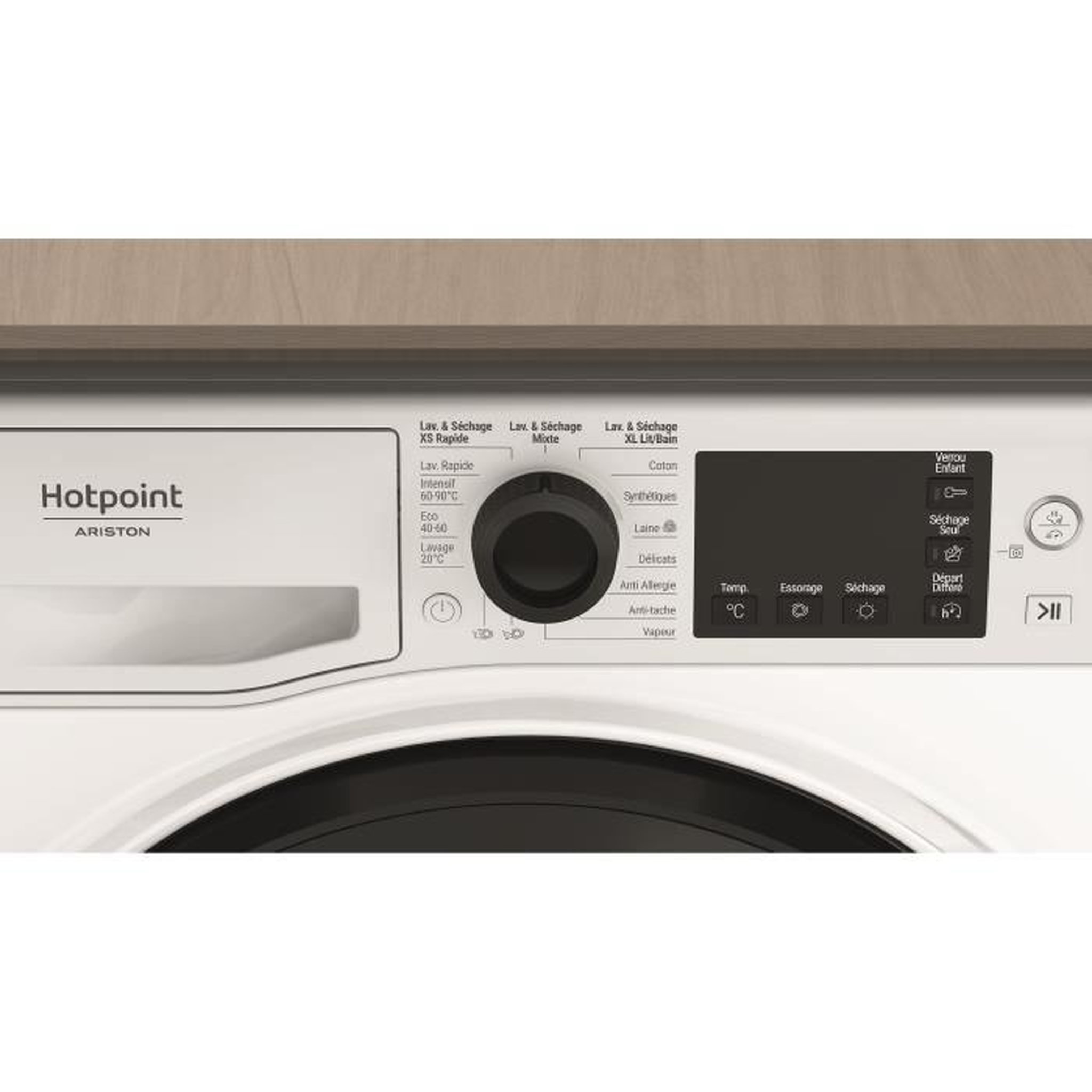 Voir la diapositive 5 : HOTPOINT Lave-linge séchant frontal 8/6kg 1400 tours/min - ndb8635kfr