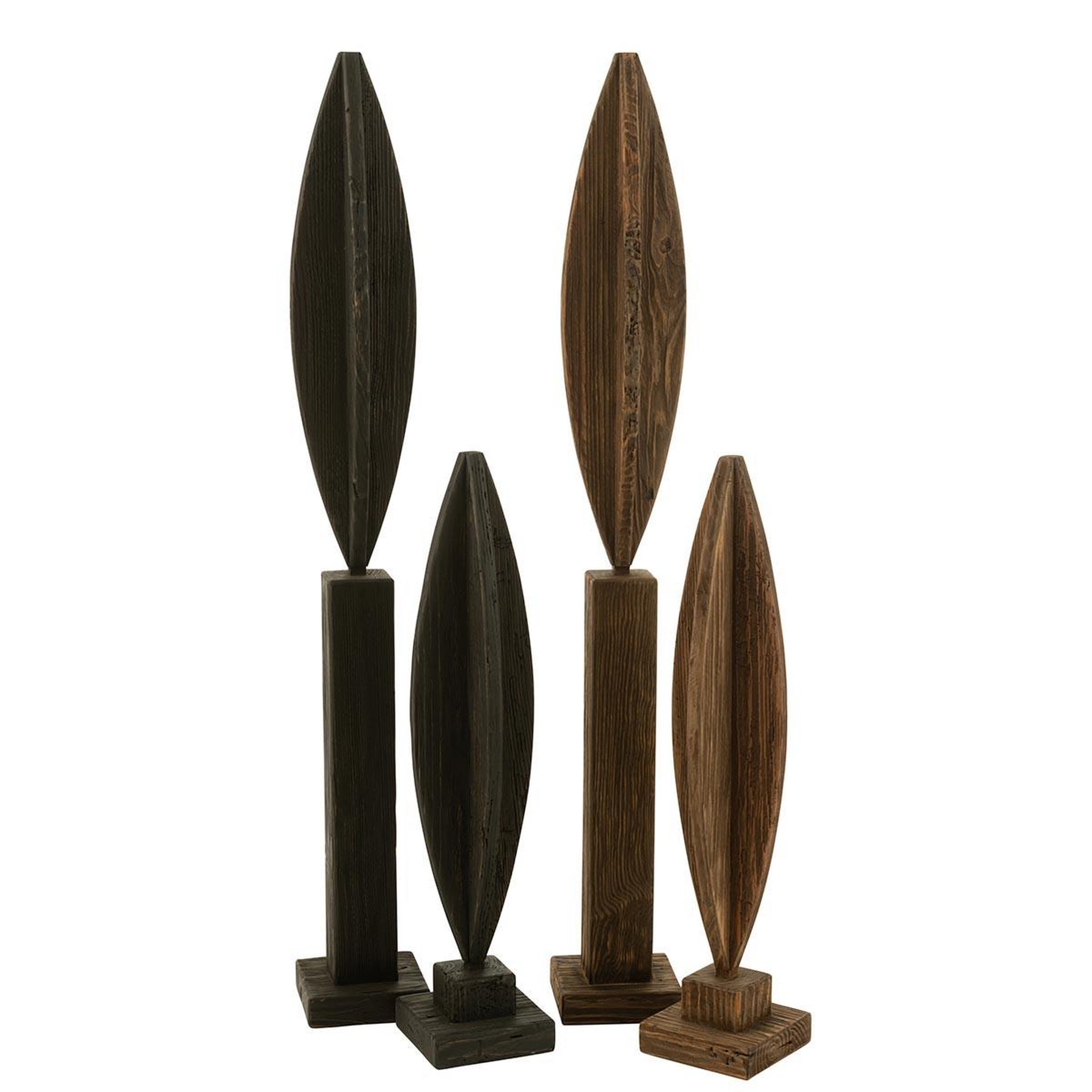 Voir la diapositive 3 : J-LINE Déco sur pied en bois  luke  70cm marron