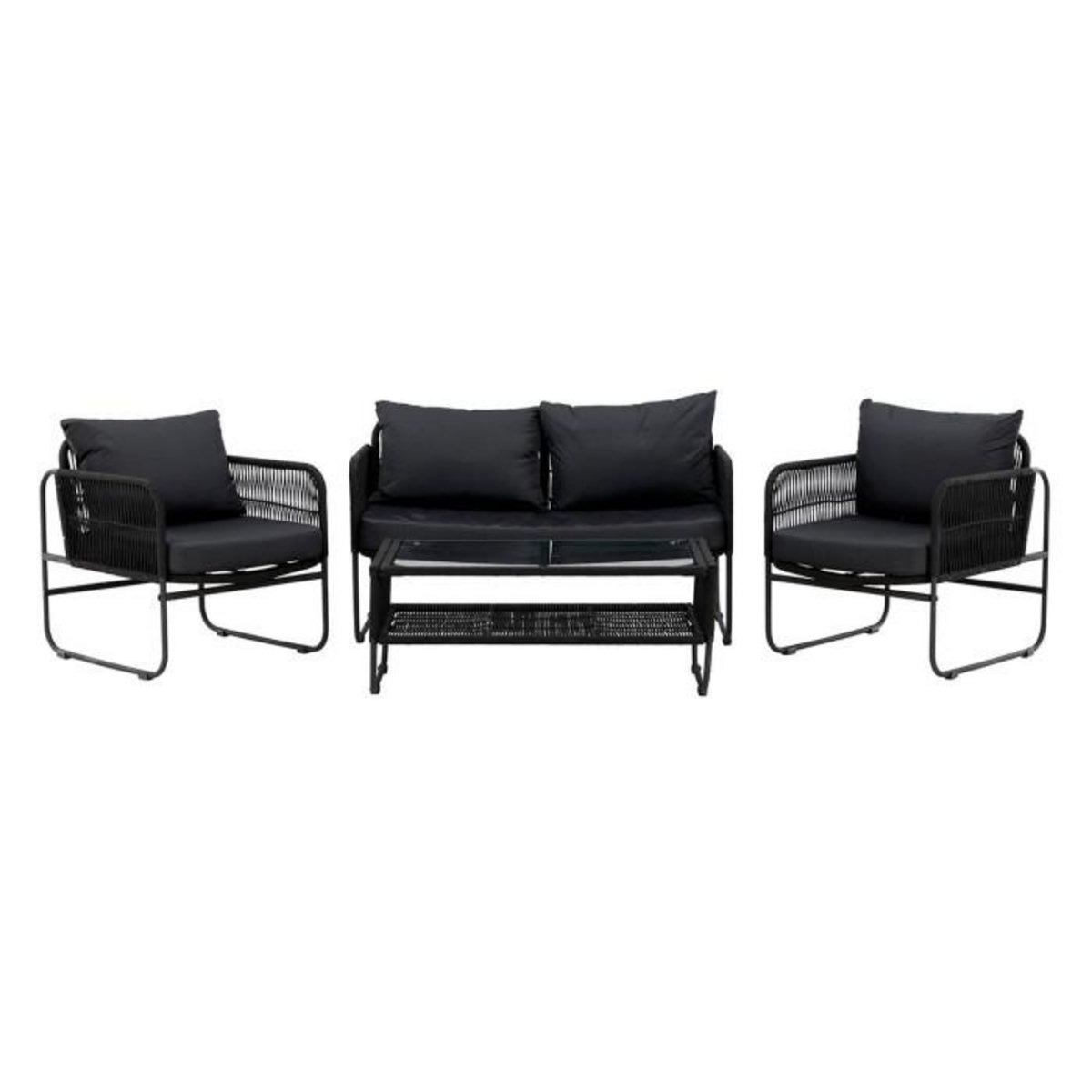 Paris Prix Salon de Jardin  Utah  127cm Noir