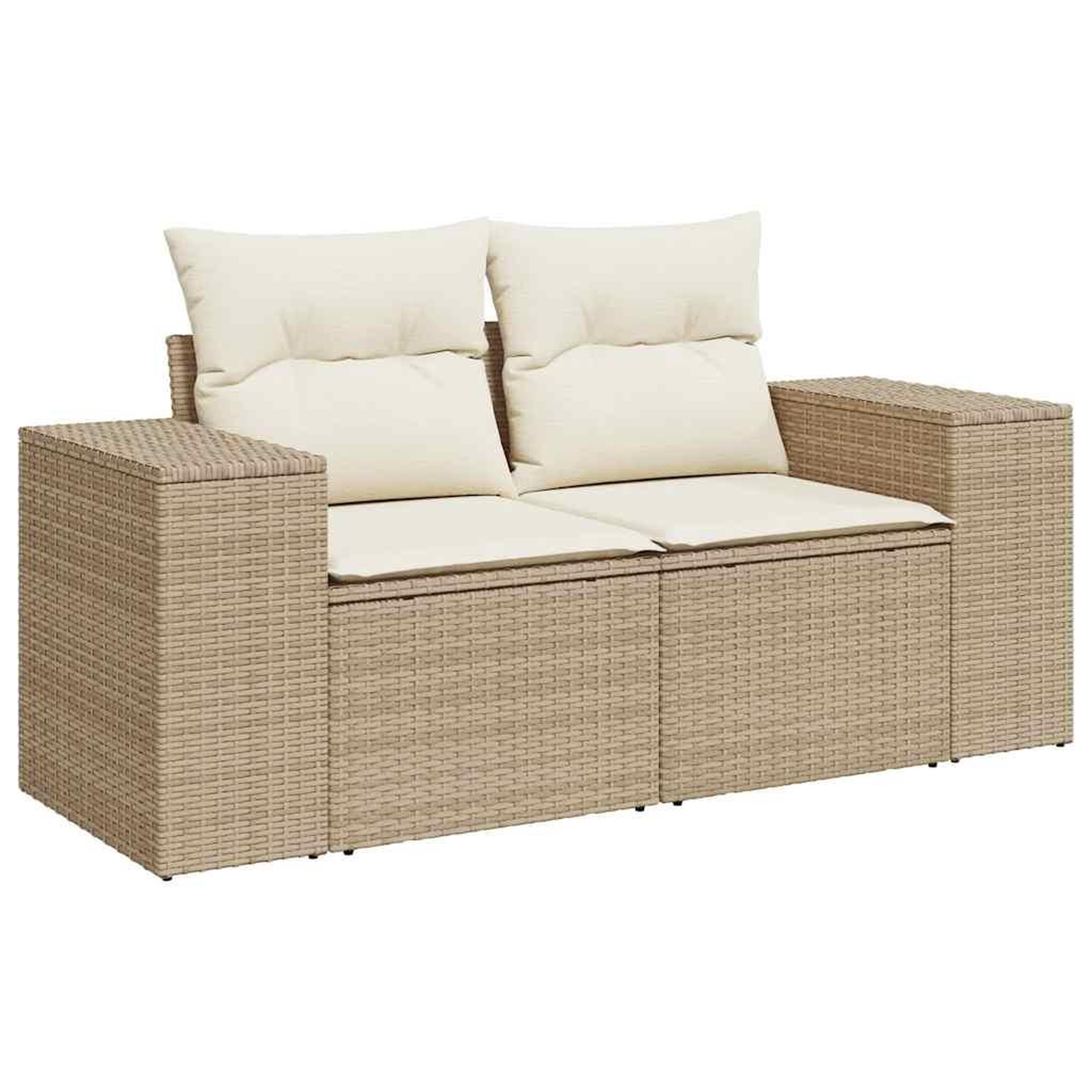 Voir la diapositive 3 : VIDAXL Salon de jardin avec coussins 7 pcs beige resine tressee
