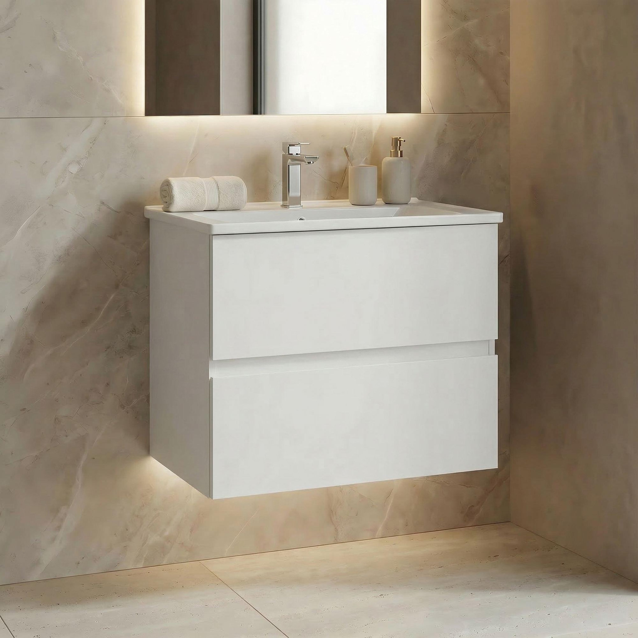 Voir la diapositive 2 : Habitat et Jardin Meuble Vasque  Nest 71 v2  - 71 x 51 x 55 cm - Matte White