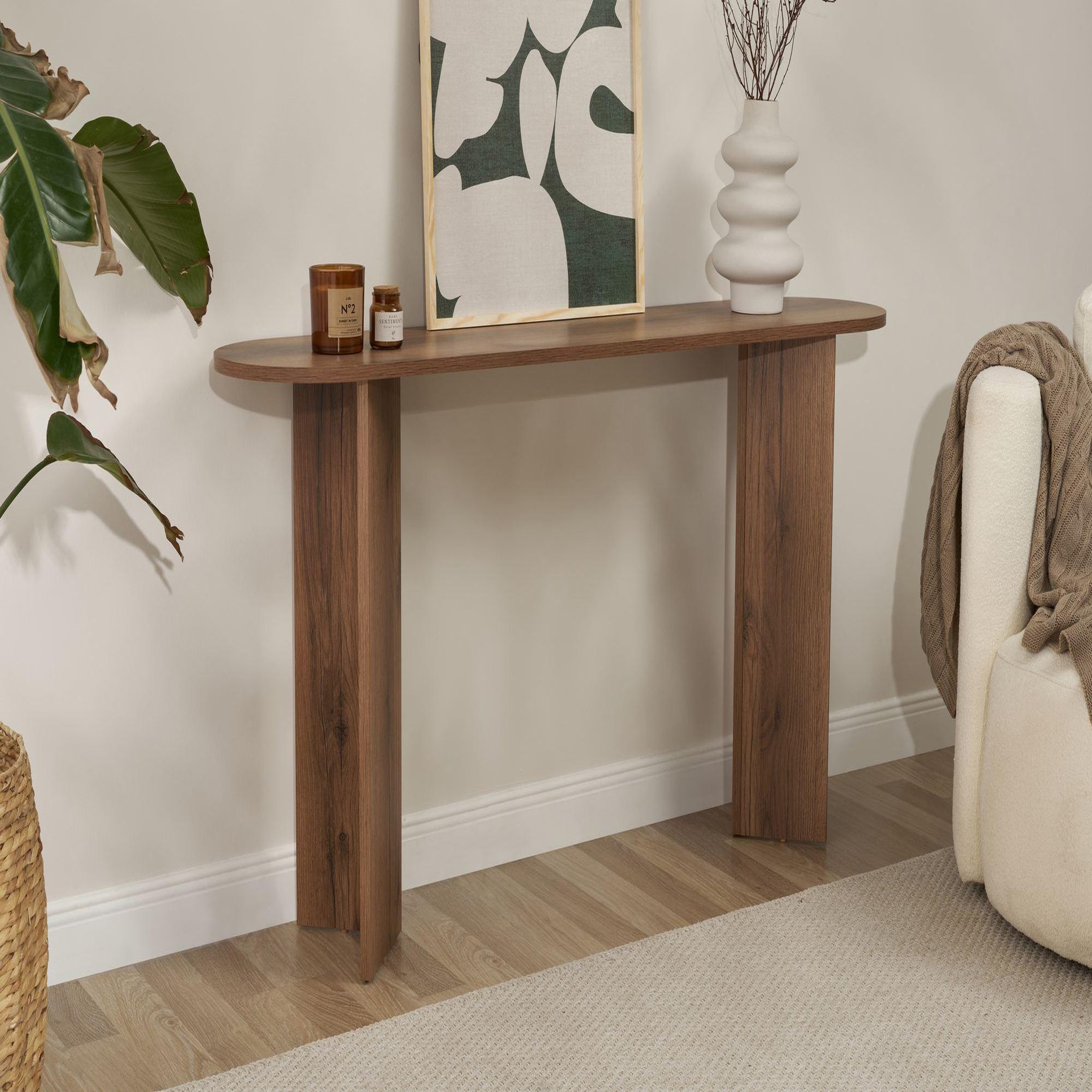 Voir la diapositive 3 : Habitat et Jardin Console en bois  sira  - 150 x 35 x 75 cm - noyer